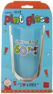 Simply The Best 60 Year Old Male Beer Pint Glass 6.25" - 60th Birthday Gift