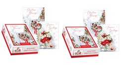Box of 40 Religious Glitter Christmas Cards - 2 Designs - Winter Blessings