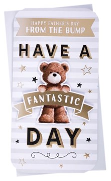 From The Bump Father's Day Card - Brown Bear with Gold Bear 9x4.75" From The Bump Father's Day Card - Brown Bear with Gold Bear 9x4.75"
