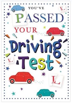 Passed Your Driving Test Greetings Card - Cars L Plates Stars & Foil 7.75"x5.25"