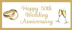 Golden 50th Anniversary Personalised Landscape Party Banner - Add Your Message