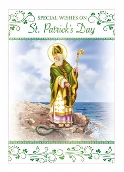 Happy St Patrick's Day Card - Catholic Priest with Green Foil 7.5x5.5"