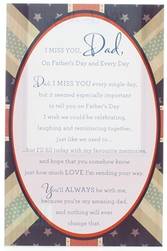 Father's Day Loving Memory Graveside Memorial Card 6.25"x4.25" - I Miss You Dad