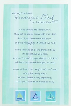 Loving Memory Graveside Memorial Father's Day Card - Wonderful Dad