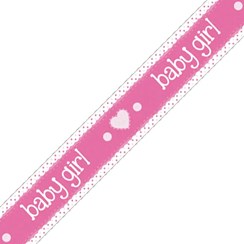 New Baby Pink & Silver Foil Party Banner - It's a Girl - Baby Girl