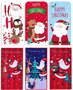 Pack Of 6 Christmas Money Wallet Gift Cards & Envelopes - Cute Santa Snowman