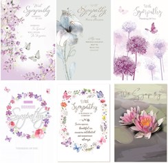 6 x Sympathy Condolence Cards Assorted Multipack 7.75x5.25" 6 x Sympathy Condolence Cards Assorted Multipack 7.75x5.25"