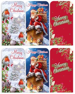 Pack Of 6 Christmas Money Wallet Gift Cards & Envelopes - Traditional