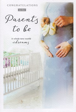 ICG You're Going To Be Parents Greetings Card - Couple, Cot & Booties 9" x 6"