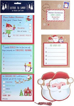 Letter to Santa with Wish List and Santa Tags