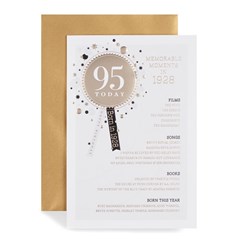 2023 95th Birthday Card 1928 Was A Special Year Age 95 White Gold Foil 9x6"