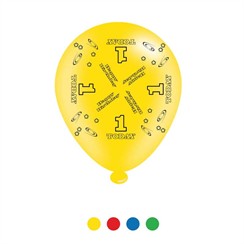 Pack Of 8 Multicoloured 1st Birthday Air Fill or Helium Party Balloons - 1 Today
