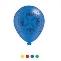Pack Of 8 Multicoloured 65th Birthday Air Fill/Helium Party Balloons - 65 Today