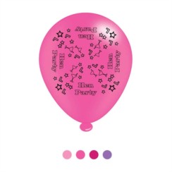 Pack Of 8 Pink & Purple Hen Party Latex Party Balloons - Air Fill or Helium