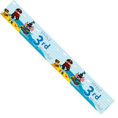 Age 3 Boy Multicoloured Foil Party Banner Happy 3rd Birthday Pirates & Treasure