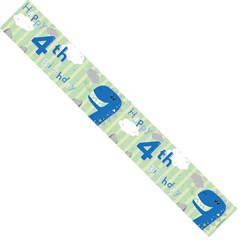 Age 4 Boy Foil Party Banner - Happy 4th Birthday with Dinosaurs