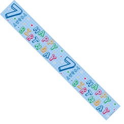 Age 7 Blue Foil Party Banner - Happy 7th Birthday - Boy Age 7 Blue Foil Party Banner - Happy 7th Birthday - Boy