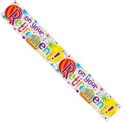 Retirement Foil Party Banner - On Your Retirement - Multicoloured Spots & Stars