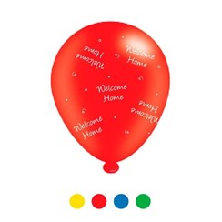 Pack Of 8 Multicoloured Welcome Home Latex Party Balloons - Air Fill or Helium