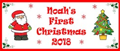 Baby's First Christmas Personalised Landscape Party Banner - Add Your Message