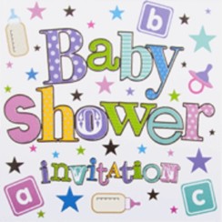Pack Of 6 Unisex Baby Shower Card Invitations & Envelope - Stars & Bottles