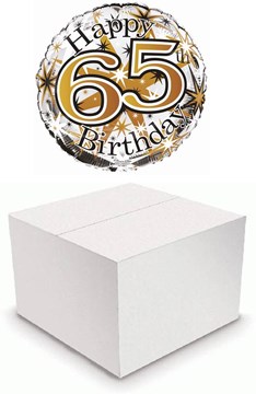 Round 18" 65th Birthday Foil Helium Balloon In Box - Age 65 Unisex