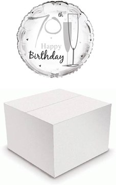 Round 18" 70th Birthday Foil Helium Balloon In Box - Age 70 Unisex