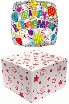 Square 18" Retirement Foil Helium Balloon In Box - Balloons, Streamers & Stars
