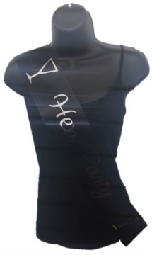 Black Hen Party Girls Night Satin Ribbon Sash - Silver Cocktail Glasses