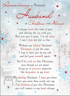 Sweet christmas messages to my husband – wishes & sayings Loving Memory Christmas Graveside Memorial Card - Wonderful Husband 6.5
