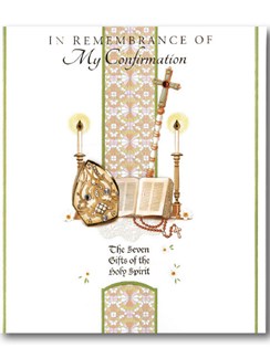 Confirmation Day Greetings Card - Keepsake with Jewelled Attachment 7.5" x 6.5"