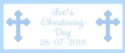 Blue Christening Day Personalised Landscape Party Banner - Add Your Own Message