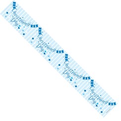 Christening Boy Foil Party Banner - Christening Day - Light Blue Bunting & Stars