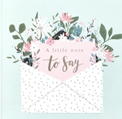 Pack Of 6 Open Blank Cards & Envelopes - Floral - a little note to say
