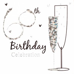 Pack of 6 Holographic 60th Birthday Party Card Invitations & Envelopes