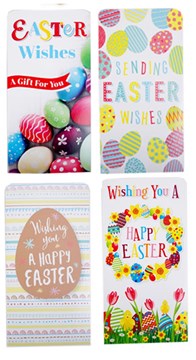 Set of 4 Easter Money Wallet Gift Cards & Envelopes Traditional Egg Flowers