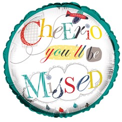 Round 18" Sorry You're Leaving Foil Helium Balloon (Not Inflated) - Plane & Rain