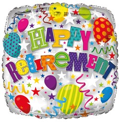 Square 18" Retirement Foil Helium Balloon (Not Inflated) - Balloons & Stars