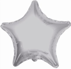 Star 18" Plain Silver Foil Helium Balloon (Not Inflated) - Any Occasion