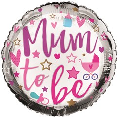Round 18" Mum To Be Foil Helium Balloon (Not Inflated) - Bottle, Dummy & Stars Round 18" Mum To Be Foil Helium Balloon (Not Inflated) - Bottle, Dummy & Stars