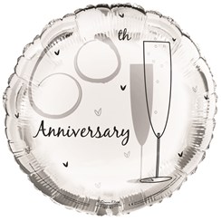 Round 18" 60th Anniversary Foil Helium Balloon (Not Inflated) - Champagne Flutes