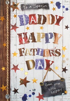 Daddy Father's Day Greetings Card - Wooden Letters, Sign & Stars 7.75" x 5.25" Daddy Father's Day Greetings Card - Wooden Letters, Sign & Stars 7.75" x 5.25"