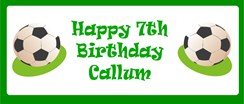 Personalised Landscape Party Banner - Green Footballs - Add Your Own Message
