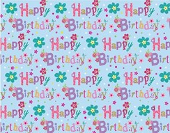 Female Happy Birthday Floral Wrapping Paper - 1 Sheet & Matching Gift Tag