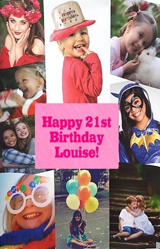 Portrait Personalised Door Poster - Pink Text Box - Add Your Own Photo's & Text