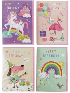 4 x Handmade Birthday Cards Assorted Multipack Childrens Kids Girls 7.75x5.25" 4 x Handmade Birthday Cards Assorted Multipack Childrens Kids Girls 7.75x5.25"