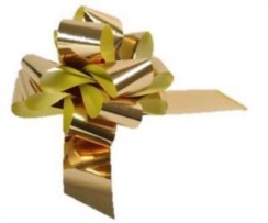 Large Metallic Gold Pull Bow - Ideal As Gift Wrap, Florist, Wedding Bow