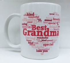Best Grandma Heart White 11oz Mug Gift - Birthday, Mothers Day, Xmas