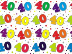 Special Age 40 Gift Wrapping Paper 1 Sheet & Matching Gift Tag - 40th Birthday
