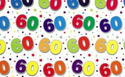 Special Age 60 Gift Wrapping Paper 1 Sheet & Matching Gift Tag - 60th Birthday